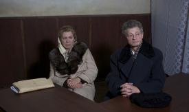 Elena and Nicolae Ceaușescu at the trial.