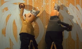 Scene from the film Pat and Mat: The Painting Job